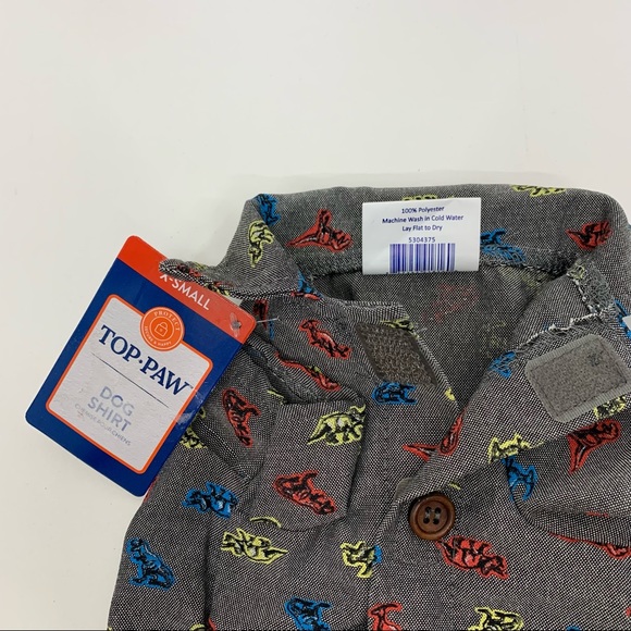 Top Paw Dog Apparel Set Of Two Shirts Feast Mode And Dinosaur Print New size XS - Picture 5 of 15